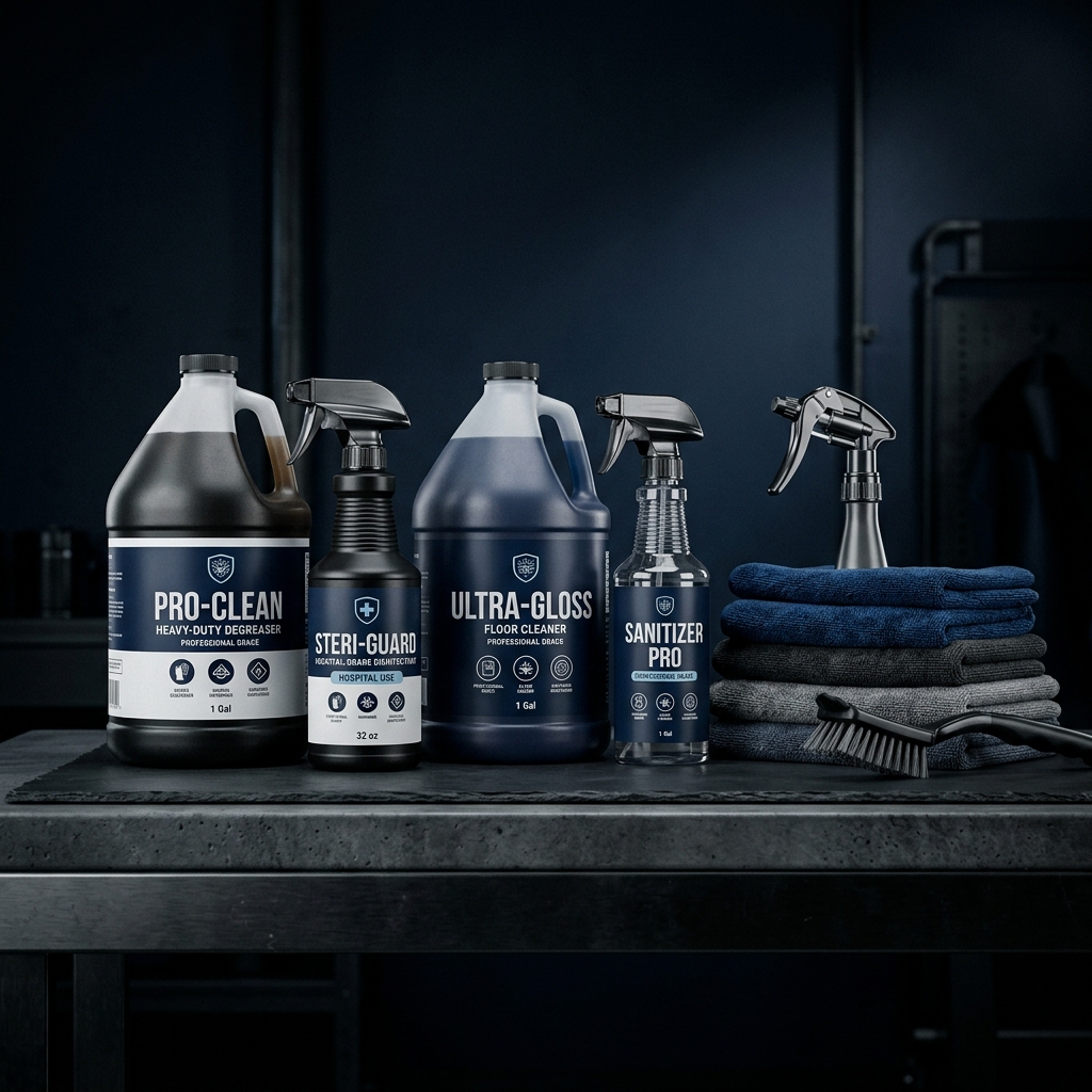 Professional grade cleaning supplies